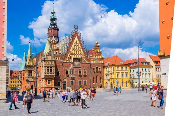 WROCLAW, POLAND - JULY 29: Old City Hall in Wroclaw, Poland on July 29, 2014. Wroclaw old and a very beautuful city in Poland